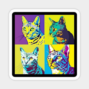 Domestic Medium Hair Pop Art - Cat Lover Gift Magnet