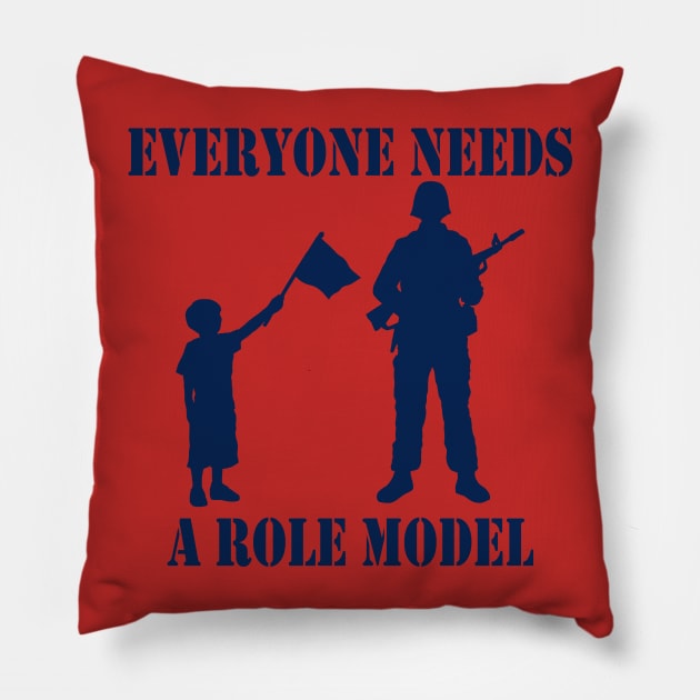 Everyone Needs A Role Model (navy) Pillow by Pixhunter