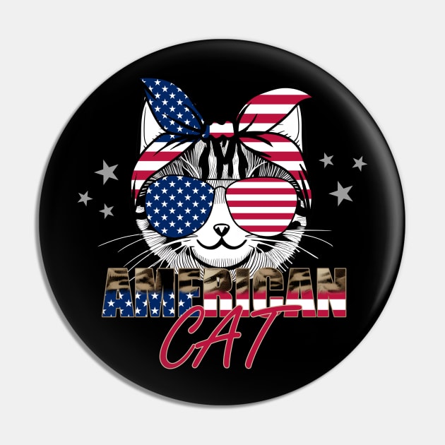 American Cat Pin by PetODesigns