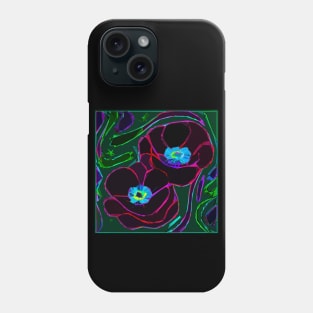 Colorful Layered Abstract of Red Poppies (MD23Mrl018) Phone Case