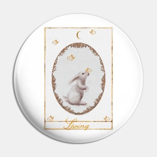 Tarot Card Gold Watercolor Rabbit| Gold Crescent Moon| Gold Butterflies Pin