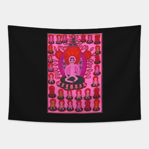 Pink Buddhist Meditation Piece Tapestry by JaySnellingArt