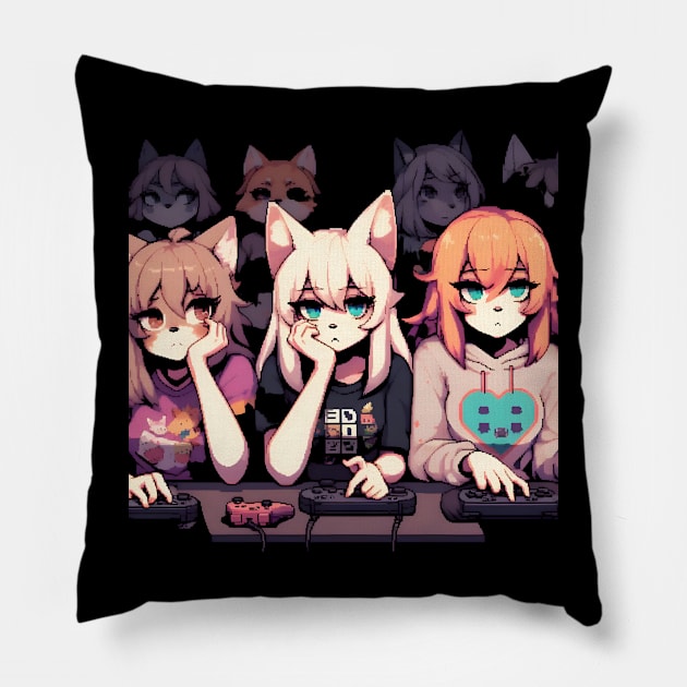 furryart Pillow by vaporgraphic