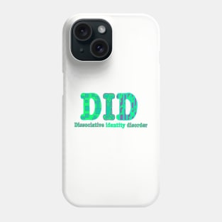 Dissociative identity disorder did awareness solid letter teal and purple Phone Case