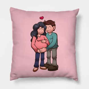 Cartoon Pregnant Couple Pillow