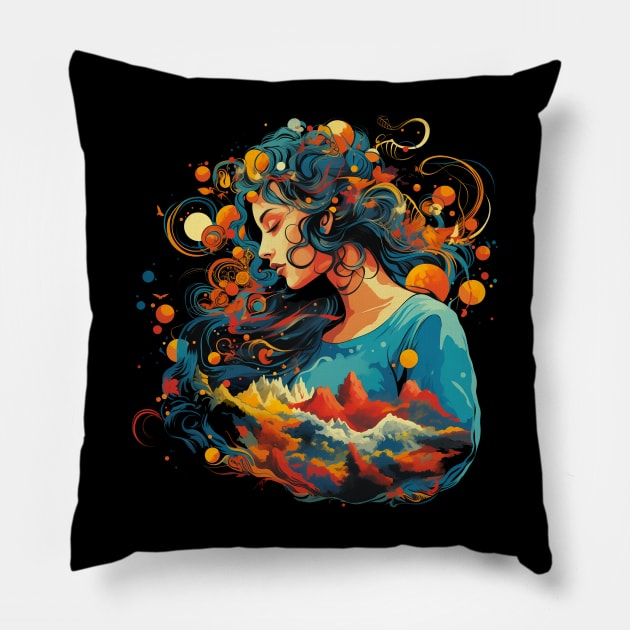 Povitrulya daughter of mountain winds. Ukrainian Love helper Pillow by tatadonets