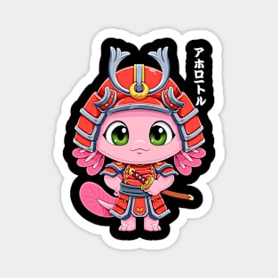 Japanese Axolotl Samurai Magnet