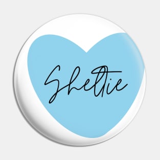 Sheltie Blue Heart Pin