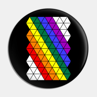 Pride triangular grid rainbow colors gift Pin