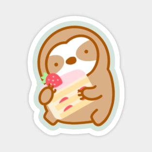 Cute Strawberry Shortcake Sloth Magnet