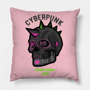 Cybernetic Skeleton Cyberpunk Skull Pillow