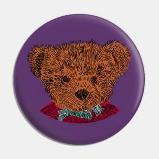 Teddy Sketch Vintage Style Pin