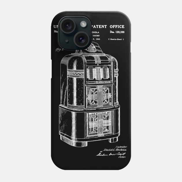 Jukebox Patent White Phone Case by Luve