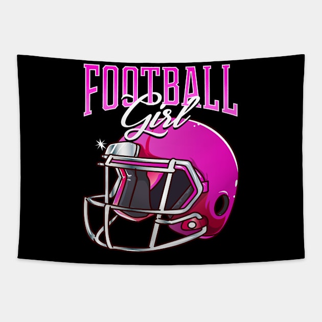 Football Girl Women Cute Football Gift Design Tapestry by Dr_Squirrel