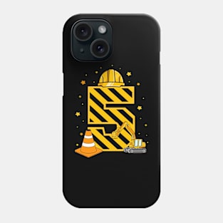 Fifth 5yr 5th Birthday Construction Outfit Boy 5 Years Old Phone Case