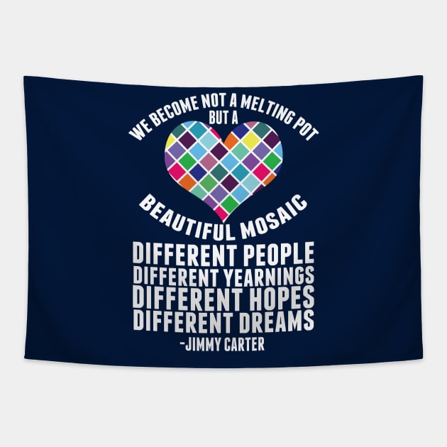 Pro Immigration Melting Pot Quote Tapestry by epiclovedesigns