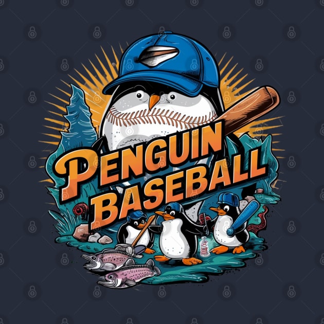 penguin ready to play baseball by hsayn.bara