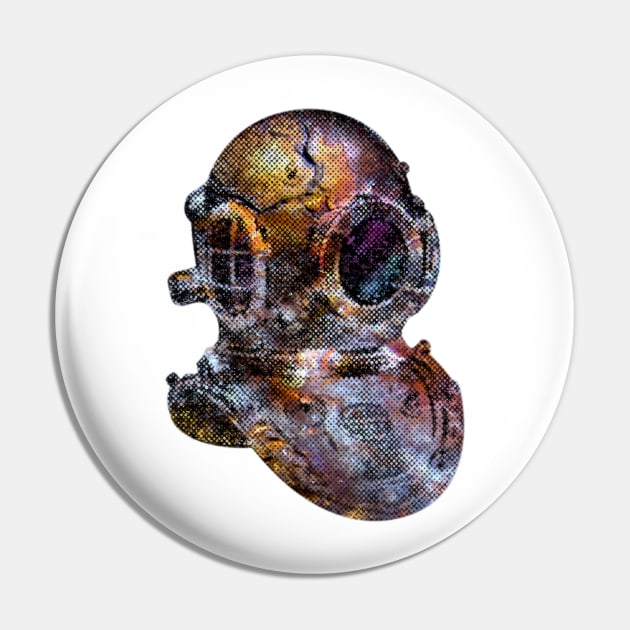 Cool Rusty Steampunk Diver's Helmet Pin by PaulStickland