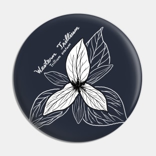 Western Trillium flower line art Pin