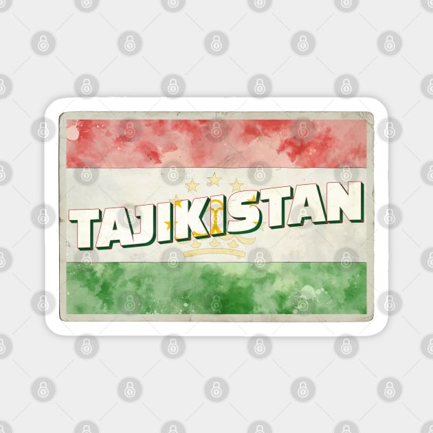 Tajikistan Vintage style retro souvenir Magnet by DesignerPropo