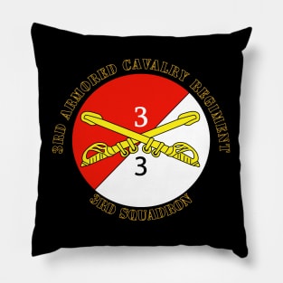 3rd Squadron - 3rd Armored Cavalry Regiment with Text Pillow