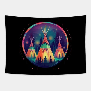 Three Teepees Tapestry