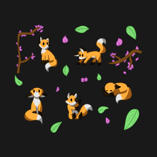 Chibi Fox and Cherry Blossom T-Shirt