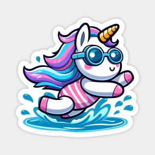 Swimming Unicorn Olympics 🏊🏻‍♀️🦄 - Dive into Cuteness! Magnet