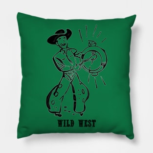 Western Era - Wild West Cowboy Calling for Lunch Pillow