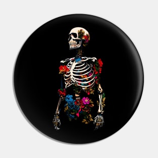 Floral Skeleton Pin