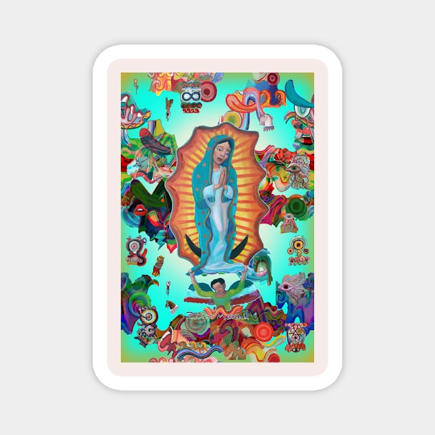 Virgin of Guadalupe and graffitis Magnet by diegomanuel