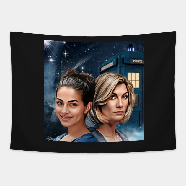 13th doctor thasmin space traveles Tapestry by AlisiaArt