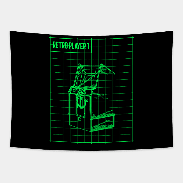 Retro Player 1 Gamer Tapestry by letnothingstopyou