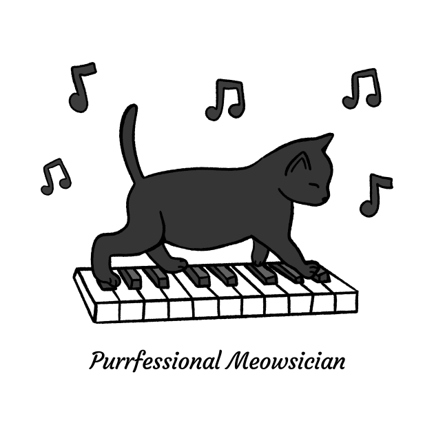 Purrfessional Meowsician by Kelly Louise Art