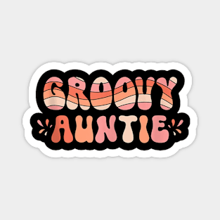 Groovy Auntie Matching Family 1St Birthday Party Magnet