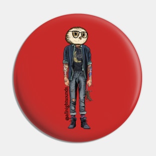 All Night Sounds Owl Man Pin