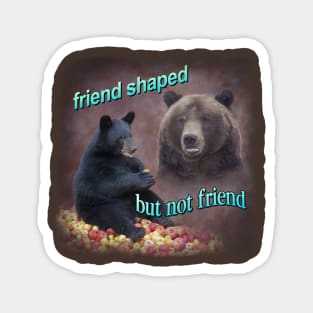 Bears friend shaped but not friend word art meme Magnet