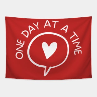 One Day At A Time Heart In Speech Balloon Tapestry