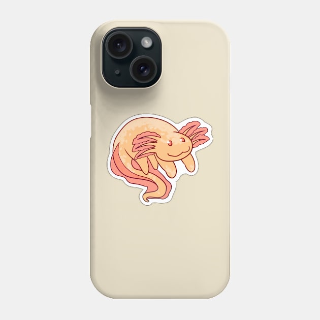 Albino Axolotl | Golden Axolotl Phone Case by Bad Witch