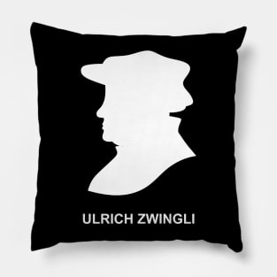 Silhouette of the Christian reformer and theologian Ulrich Zwingli Pillow