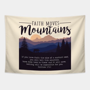 Matthew 17:20 Faith Moves Mountains Nature Verse Tapestry