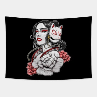 Geisha Mask Tapestry