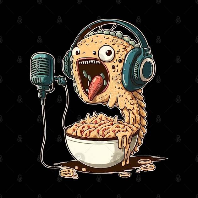 Ramen of Kanagawa  monster speaking in microphone by BOM TSHIRTS