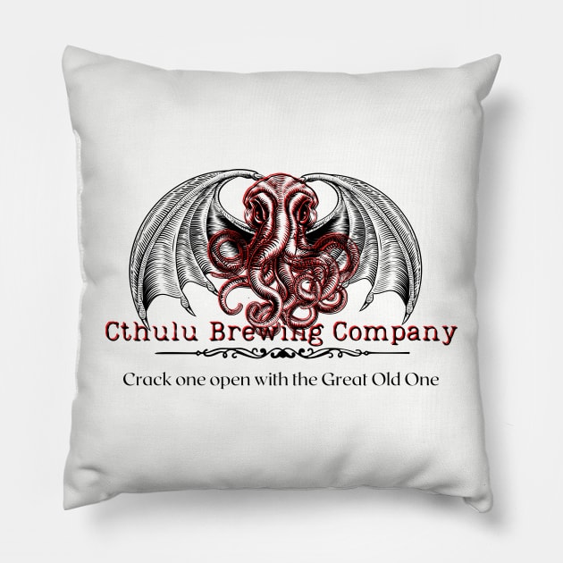 Cthulu Brewing Company Pillow by The Convergence Enigma