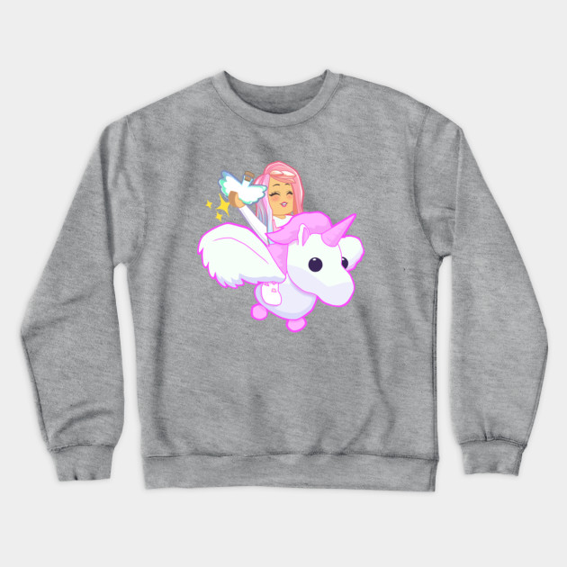 Adopt Me Pink Flying Unicorn Adopt Me Crewneck Sweatshirt - roblox adopt me gray cat