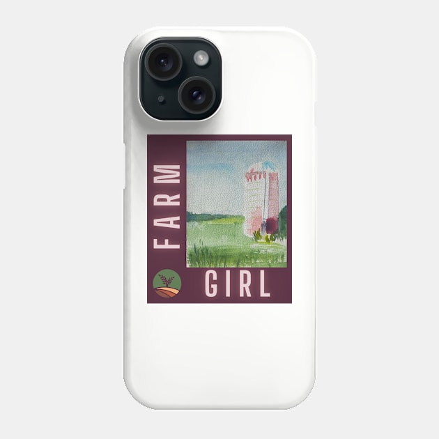 Farm Girl & Silo v2 Phone Case by WatercolorArteest