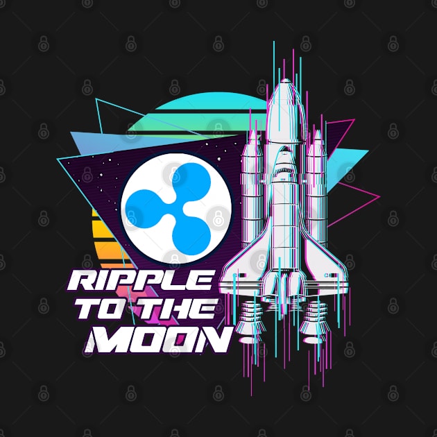 Zap Oracles to the Moon Digital Crypto BTC Retro Spaceship by TheBeardComic