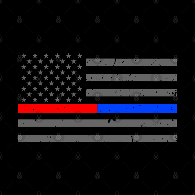 Thin Red Blue Line Flag - Firefighters - Police Officers by bluelinemotivation