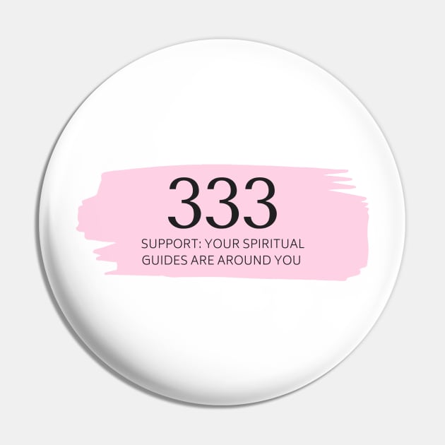 333 Angel Number pink Pin by anrockhi