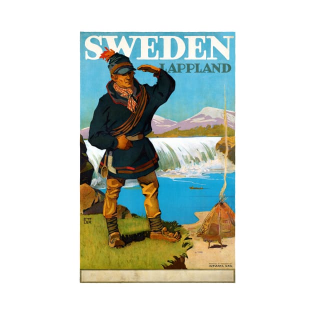 Vintage Travel Poster Sweden Lappland by vintagetreasure